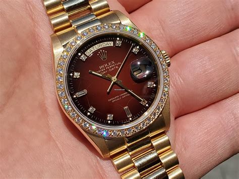 rolex day date gold red face|vintage red face rolex.